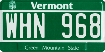 VT license plate WHN968