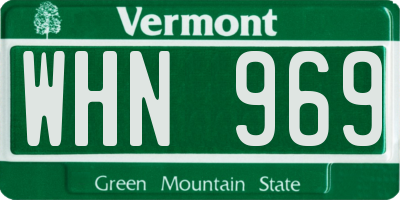 VT license plate WHN969