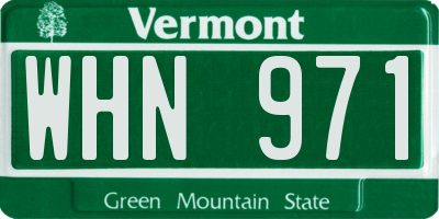 VT license plate WHN971