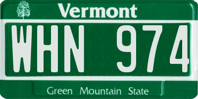 VT license plate WHN974