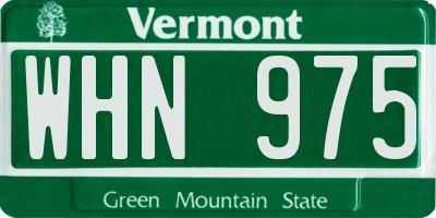 VT license plate WHN975