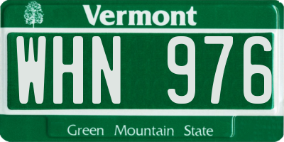 VT license plate WHN976