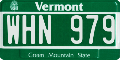 VT license plate WHN979