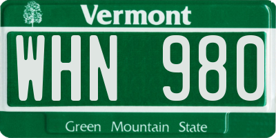 VT license plate WHN980
