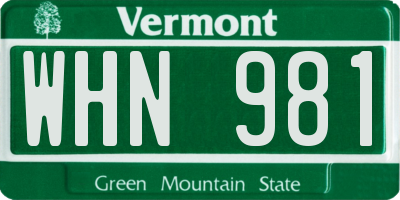 VT license plate WHN981