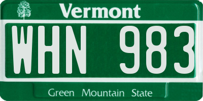 VT license plate WHN983