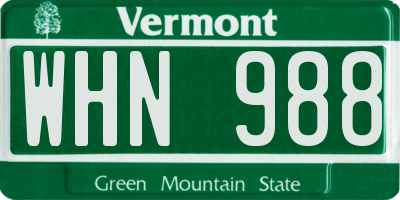 VT license plate WHN988