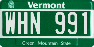 VT license plate WHN991
