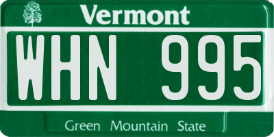 VT license plate WHN995