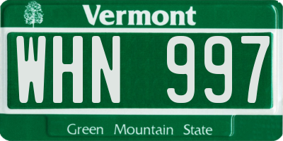 VT license plate WHN997