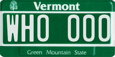 VT license plate WHO000