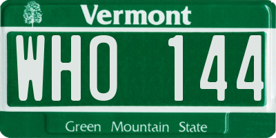 VT license plate WHO144