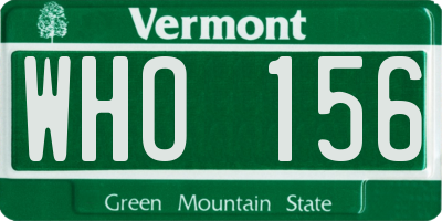 VT license plate WHO156