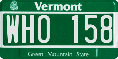 VT license plate WHO158