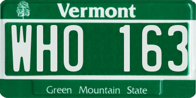 VT license plate WHO163