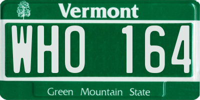 VT license plate WHO164