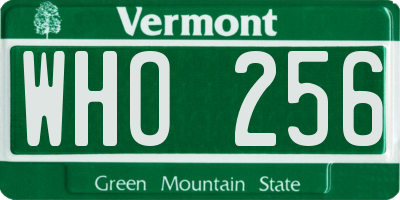 VT license plate WHO256