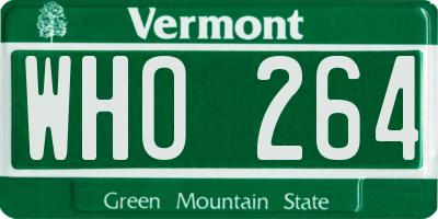 VT license plate WHO264
