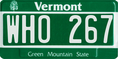 VT license plate WHO267