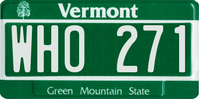 VT license plate WHO271