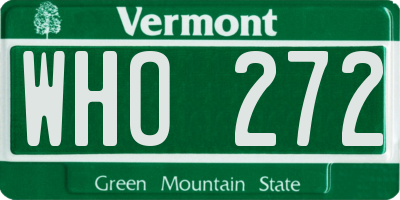 VT license plate WHO272