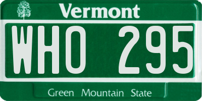 VT license plate WHO295