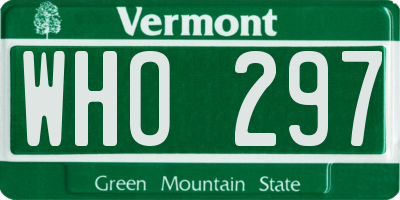 VT license plate WHO297