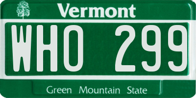 VT license plate WHO299