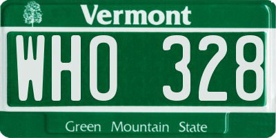VT license plate WHO328