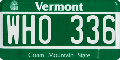 VT license plate WHO336