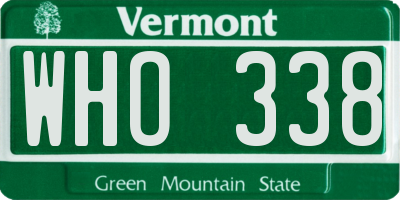 VT license plate WHO338