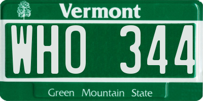 VT license plate WHO344