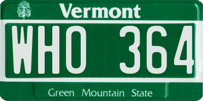 VT license plate WHO364