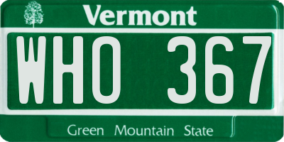 VT license plate WHO367