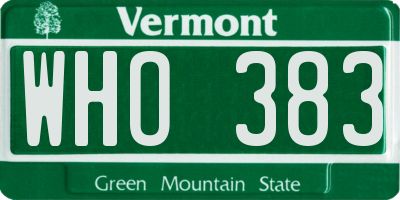 VT license plate WHO383