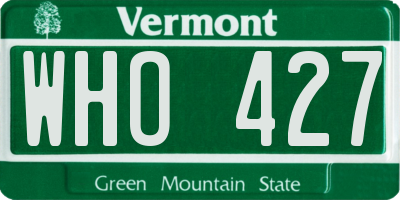 VT license plate WHO427