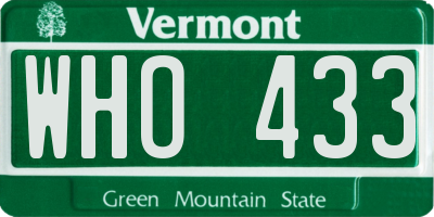 VT license plate WHO433