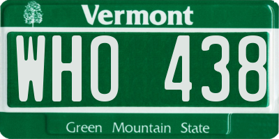 VT license plate WHO438