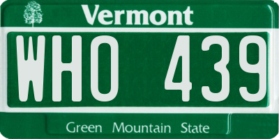 VT license plate WHO439