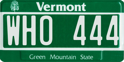 VT license plate WHO444