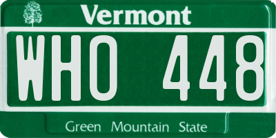 VT license plate WHO448