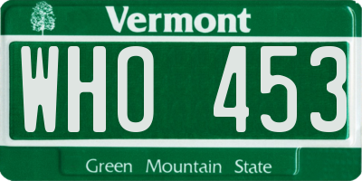 VT license plate WHO453