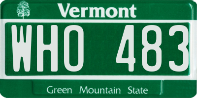 VT license plate WHO483