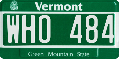 VT license plate WHO484