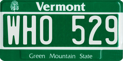 VT license plate WHO529
