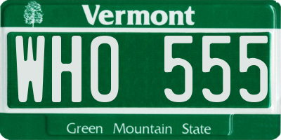 VT license plate WHO555