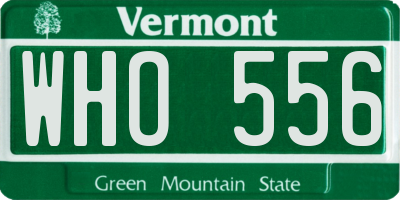VT license plate WHO556