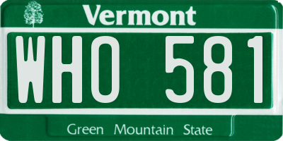 VT license plate WHO581