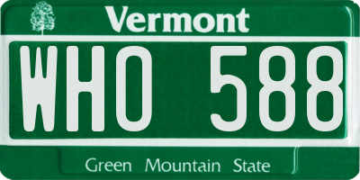 VT license plate WHO588