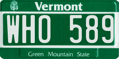 VT license plate WHO589
